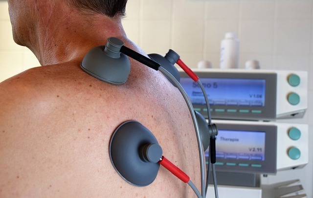 electrotherapy performed by physiotherapist.