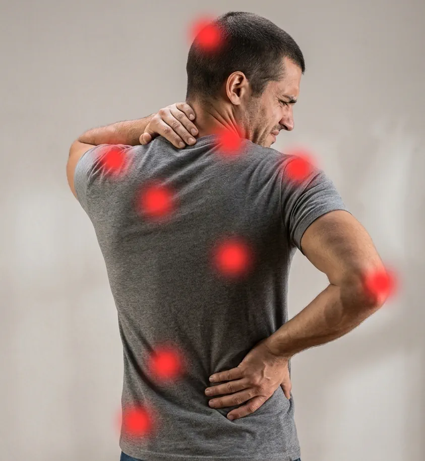 man with muscle pains