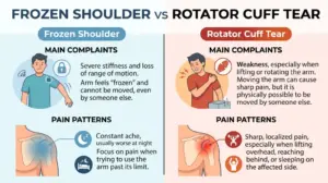 infographic Frozen Shoulder vs Rotator Cuff Tear: How to Tell the Difference